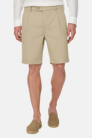 Bermuda En Coton Tencel Extensible, Sable, thumb, 1