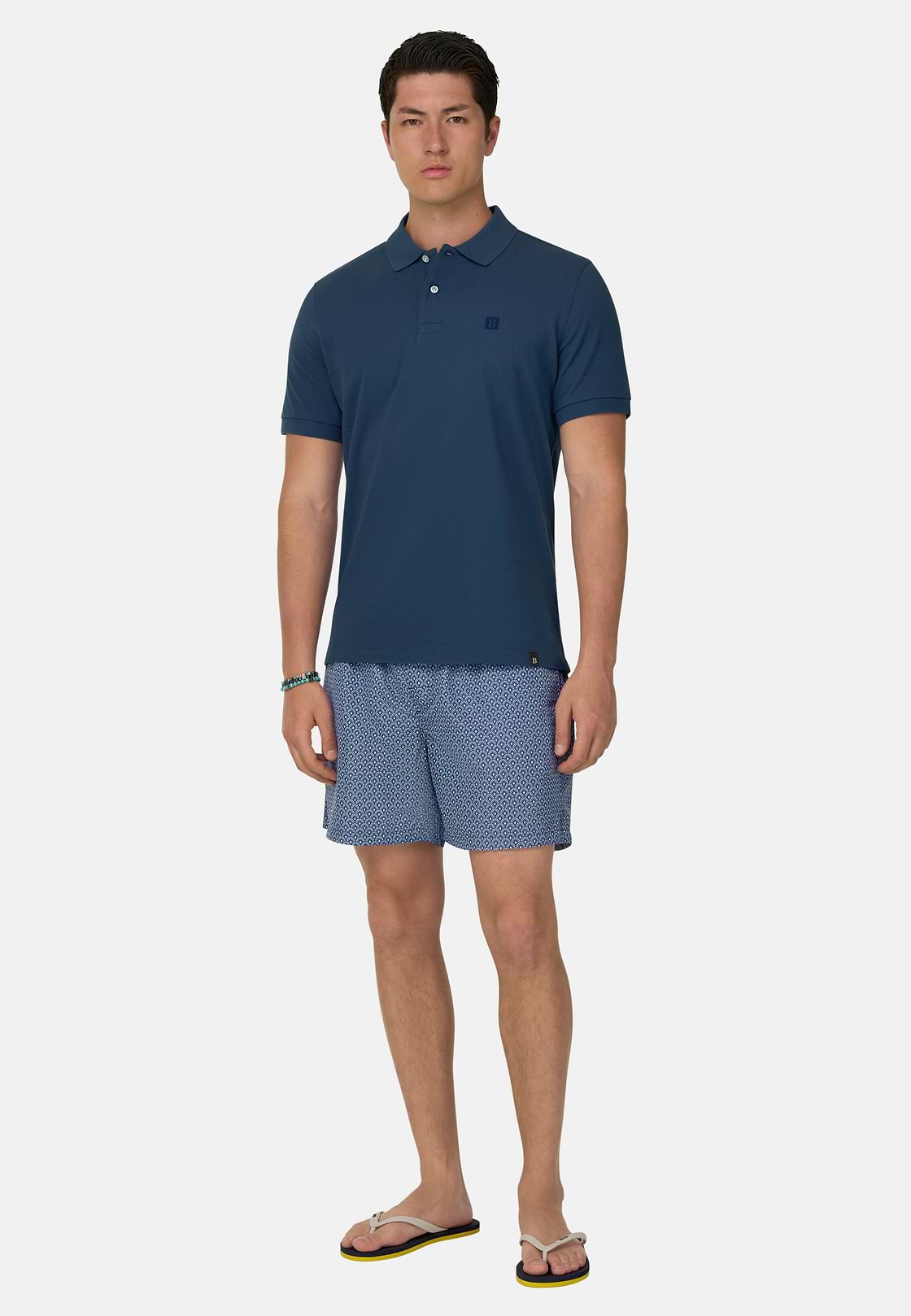 Badehose Mit Geometrischem Print, Hellgrün, hi-res, 1