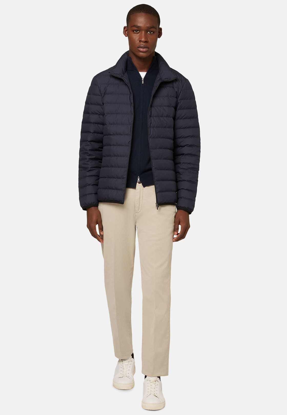 Bomber En Tissu Recyclé Et Duvet D'Oie, bleu marine, hi-res