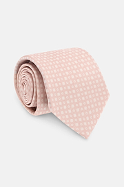 Corbata Ceremonia Microestampado De Seda, Rosado, thumb, 2