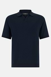 Polo Di Maglia In Cotone Seta, Navy, thumb, 5