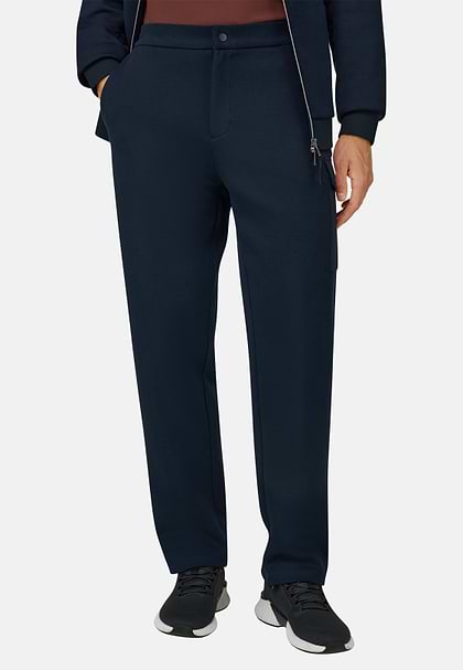 Jogginghose aus Mischgewebe Scuba B Tech, Navy blau, hi-res