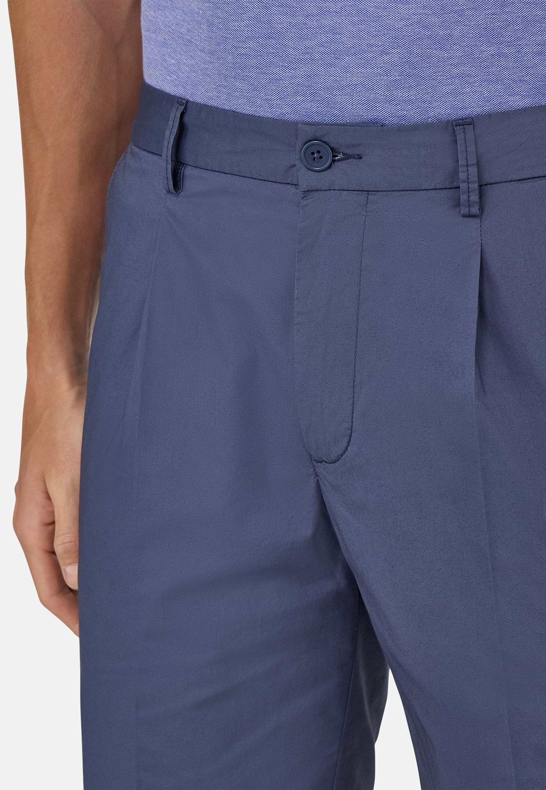 Stretch Cotton Bermuda Shorts, Air-blue, hi-res