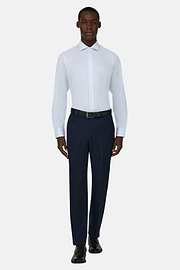 Camicia In Cotone Slim Fit, Azzurro, thumb, 2