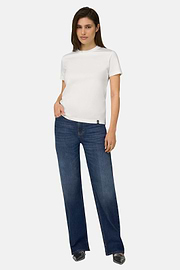 T-Shirt In Cotone Seta, Bianco, thumb, 1