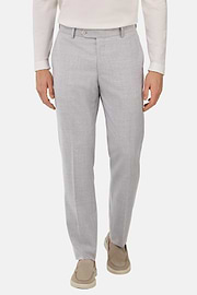 B Aria Pure Wool Trousers, Light grey, hi-res