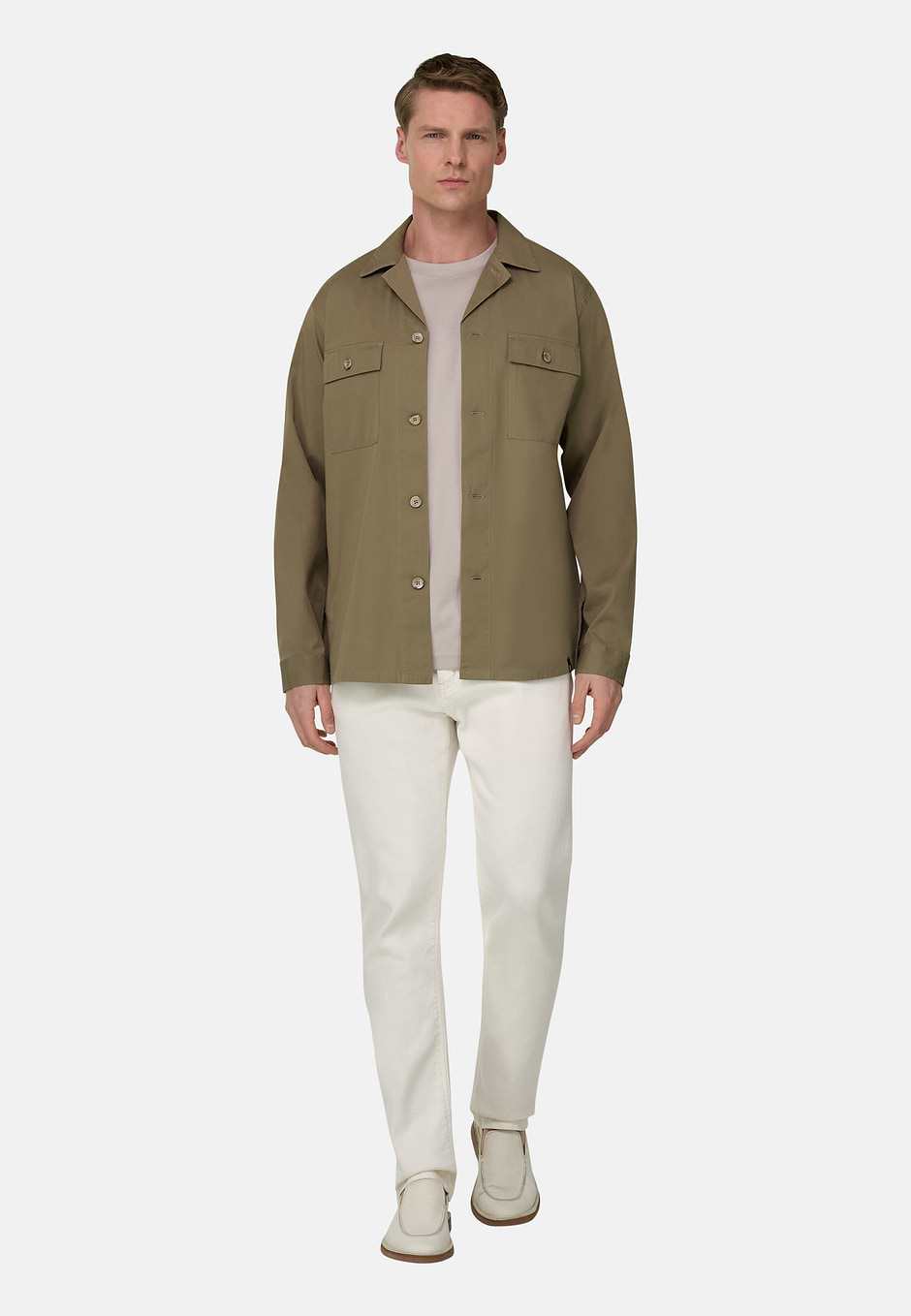 Surchemise En Coton Tencel, Beige, hi-res