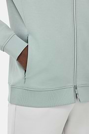 Sweat-Shirt Full Zip En Mélange Coton Et Scuba Léger, Vert Clair, hi-res