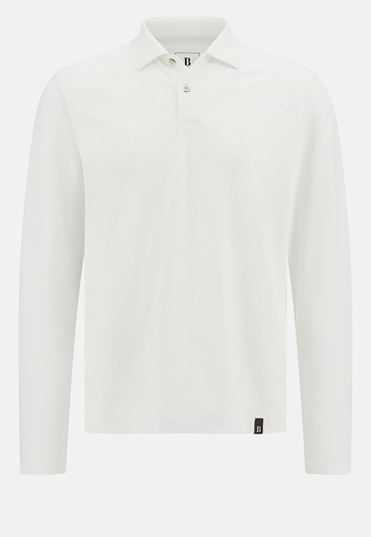 S.Cafè® High-Performance Piqué Polo Shirt, White, hi-res