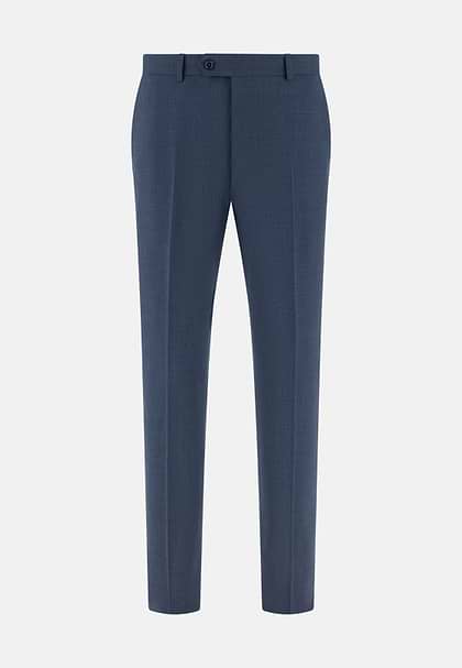 B Aria Pure Wool Trousers, Blue, hi-res