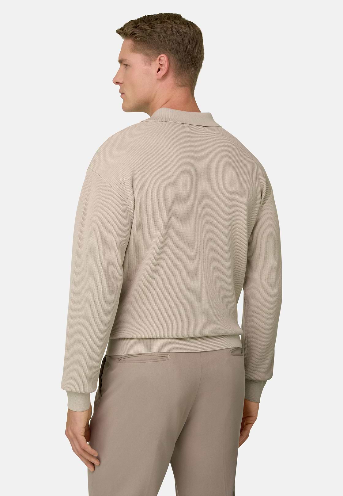 Polo Di Maglia In Cotone Seta, Sabbia, hi-res, 3