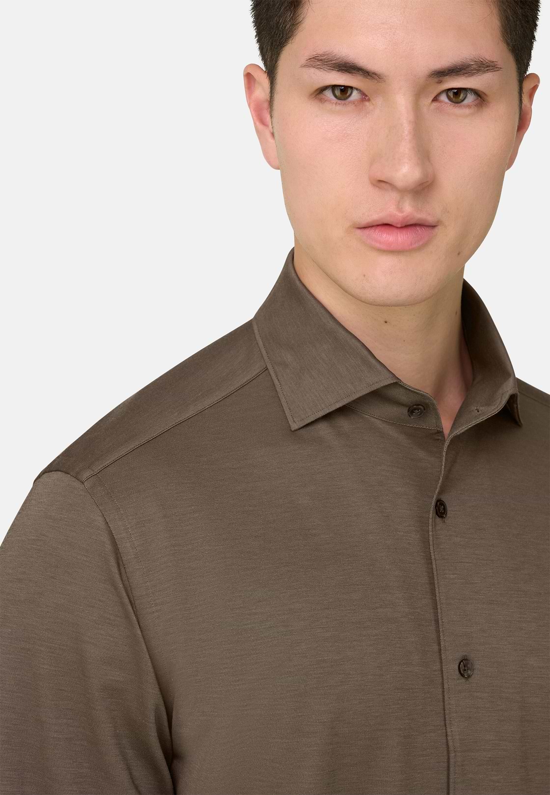 Polohemd Aus Japanischem Jersey Regular Fit, Braun, hi-res, 4
