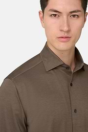 Polohemd Aus Japanischem Jersey Regular Fit, Braun, thumb, 4