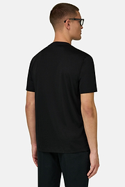 Silk Blend T-Shirt, Black, thumb, 3
