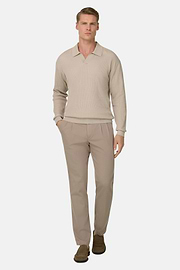 Polo Di Maglia In Cotone Seta, Sabbia, thumb, 2