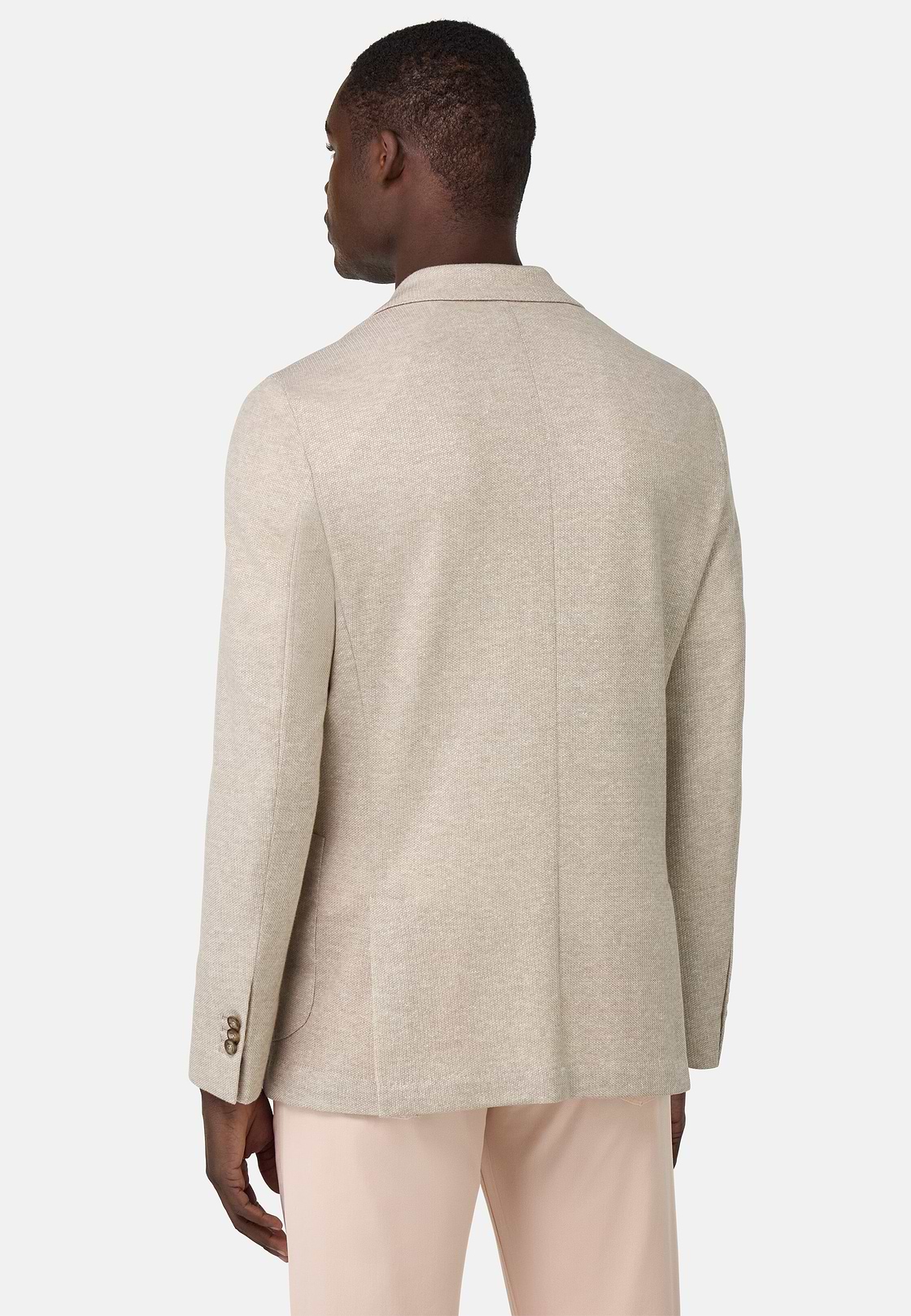 Veste En Coton Et Lin Mélangés B Jersey, Sable, hi-res