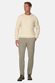 Crew Neck Jumper in Wool Blend, Offwhite, thumb, 2