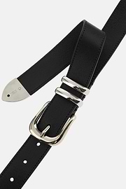 Damengürtel Aus Leder, Schwarz, thumb, 3
