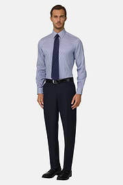 Overhemd Gestreept in Katoen Twill Regular Fit, Blue, thumb, 2