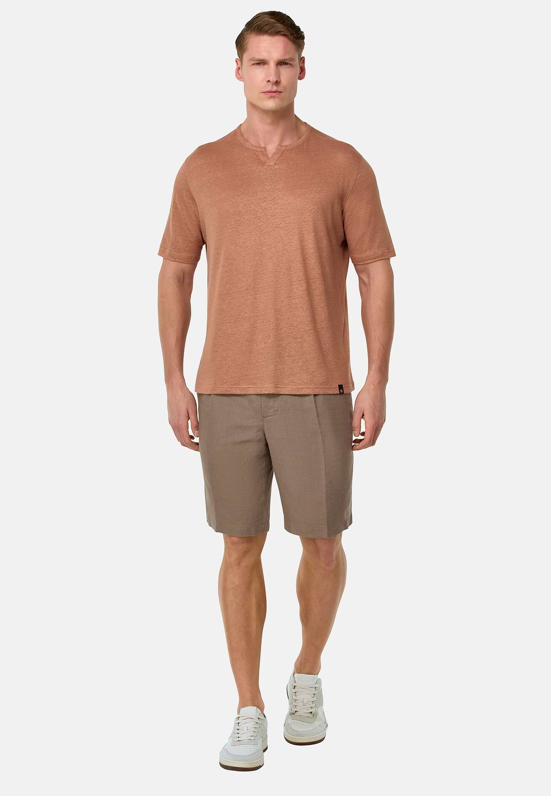 Bermudas in Linen, Taupe, hi-res