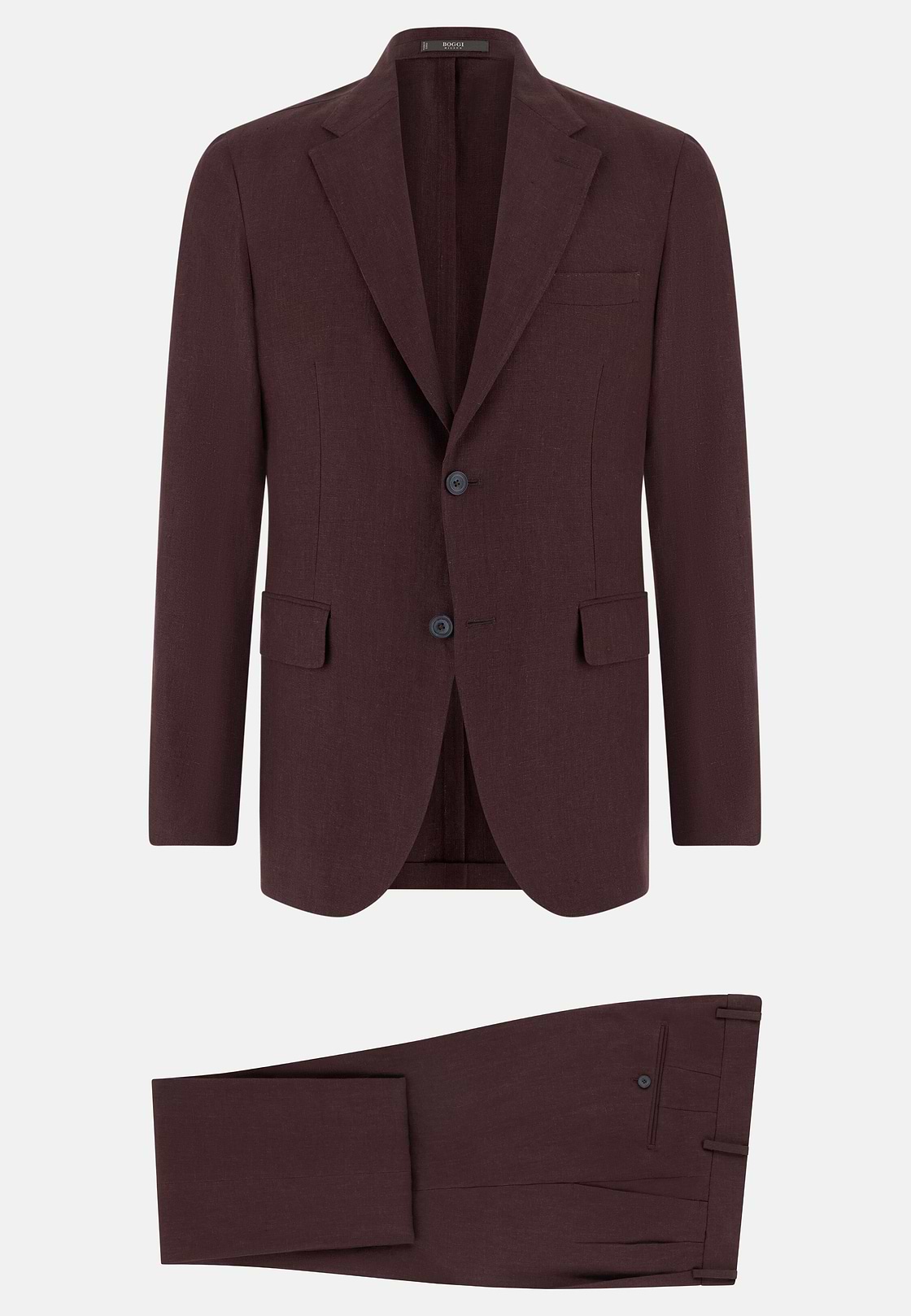 Pure Linen Suit, Burgundy, hi-res, 6