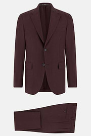 Pure Linen Suit, Burgundy, thumb, 6