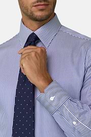 Overhemd Gestreept in Katoen Twill Regular Fit, Blue, thumb, 4