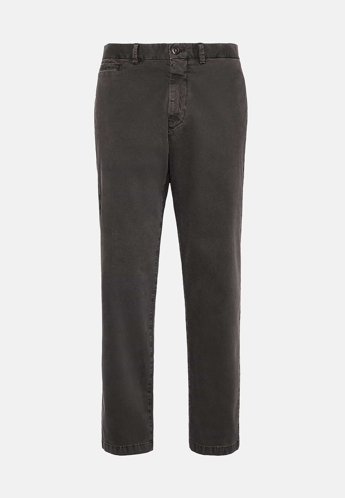 Stretch Cotton Gabardine Trousers, Brown, hi-res