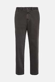 Stretch Cotton Gabardine Trousers, Brown, hi-res