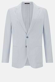 Super-Lightweight Stretch Cotton Jacket, White - Blue, hi-res
