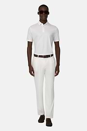 Pantaloni In Cotone Tencel, Bianco, thumb, 2