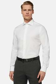 Stretch P.Point Windsor Collar White Shirt Reg Fit Long, White, hi-res