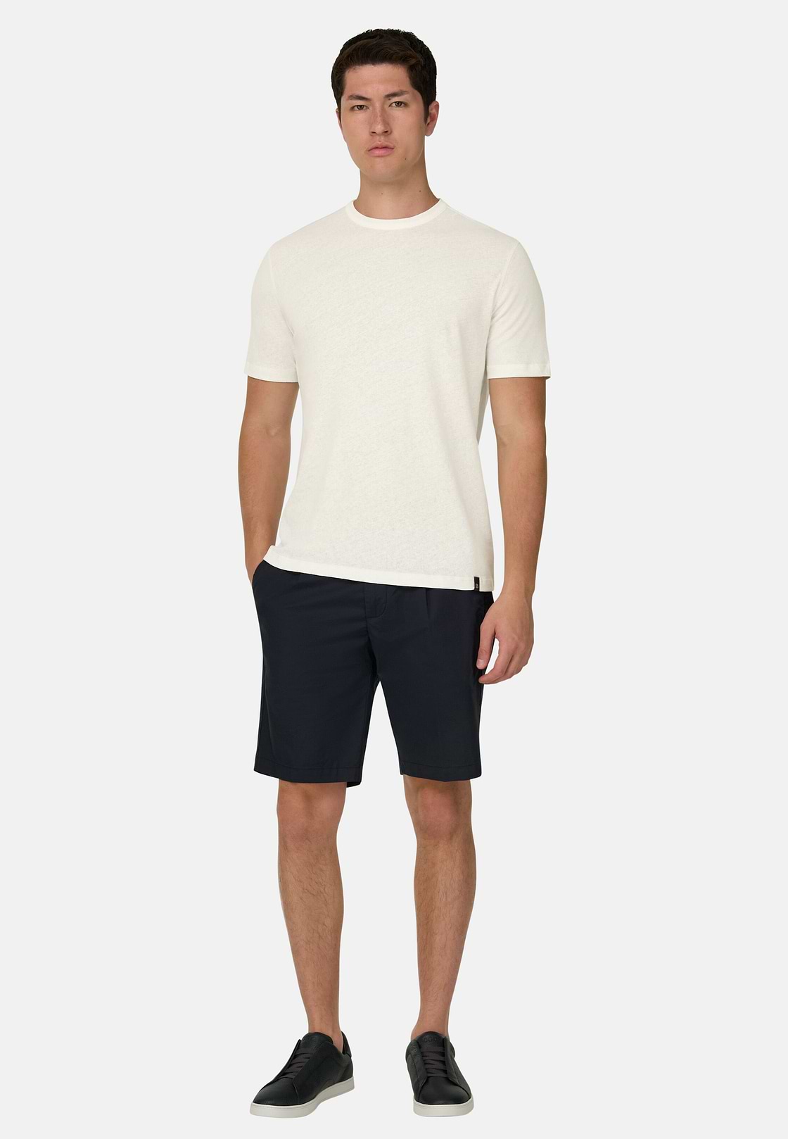 T Shirt Cotton Linen, White, hi-res, 2