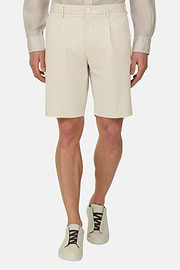Bermuda En Coton Avec Cordon De Serrage, Sable, thumb, 1