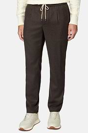 City Trousers in Flannel, Brown, hi-res