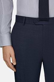Micro Fancy Wool Stretch Suit, Blue, thumb, 5