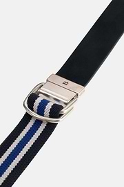 Ledergürtel mit elastischem Band, Navy blau, thumb, 3