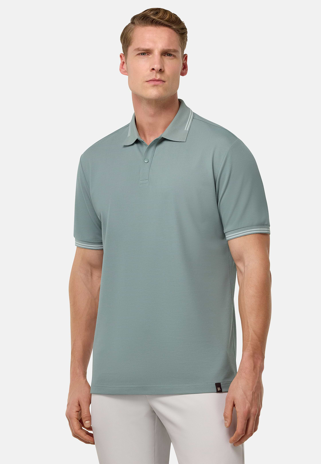 Cool Jade-Fresh Piqué Polo Shirt, Light Green, hi-res