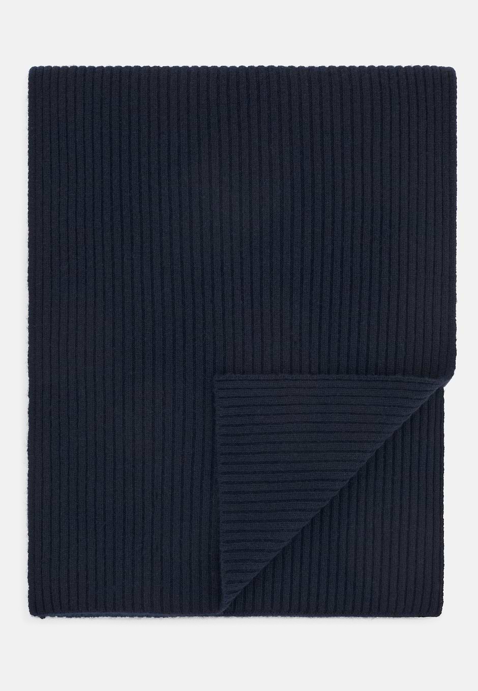 Foulard Côtelé en Cachemire, bleu marine, hi-res