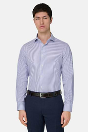 Camicia A Righe In Cotone Regular Fit, Blu, thumb, 1