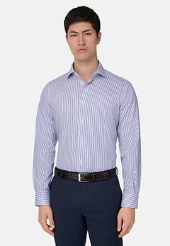 Camicia A Righe In Cotone Regular Fit