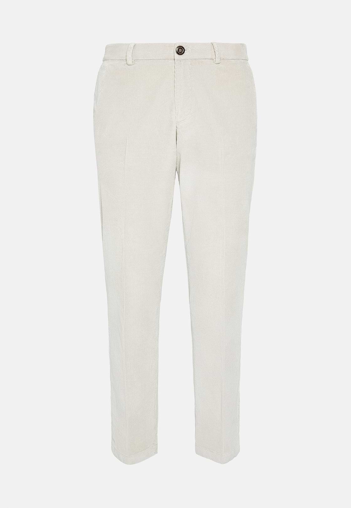 Trousers in Stretch Velvet, Light grey, hi-res