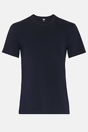 T-shirt Aus Elastischem Baumwolljersey, Navy blau, hi-res