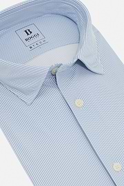 Slim Fit Stretch Nylon Shirt, Medium Blue, thumb, 5