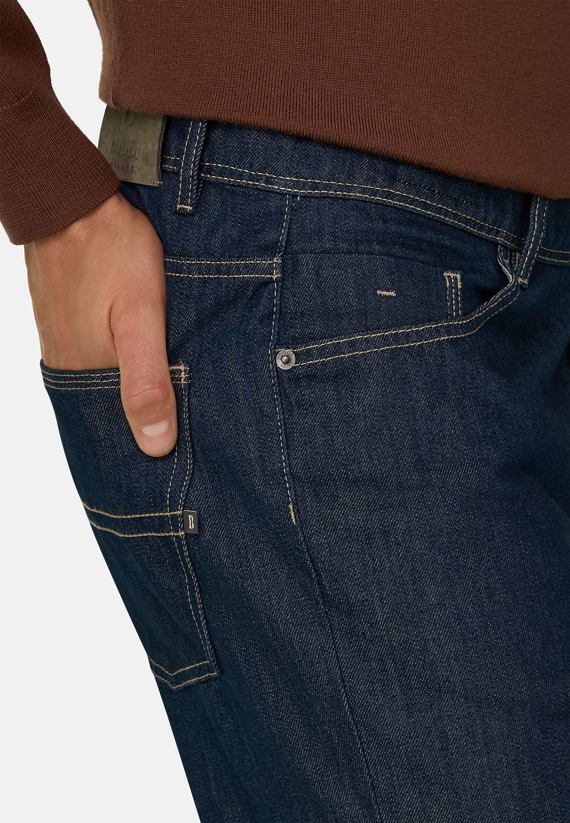 Jeans in Dark Blue Denim, Dark Blue, hi-res, 3