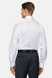 Regular Fit Cotton Twill Shirt, White, hi-res