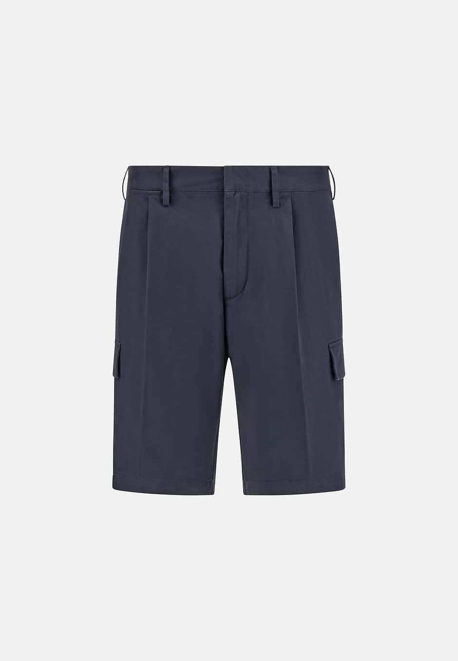Cotton Bermuda Shorts, Charcoal, hi-res