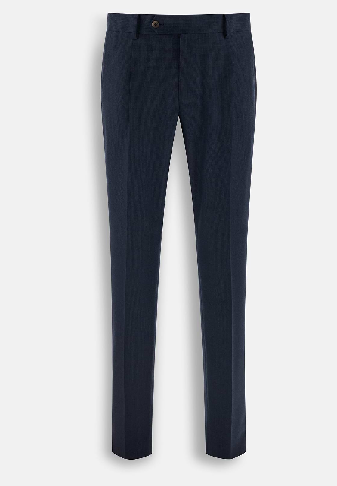 Suit Double-Breasted Patterned Wool Flannel, Navy blue, hi-res, 8