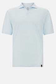 Stretch Linen Jersey Polo Shirt, Light Blue, hi-res