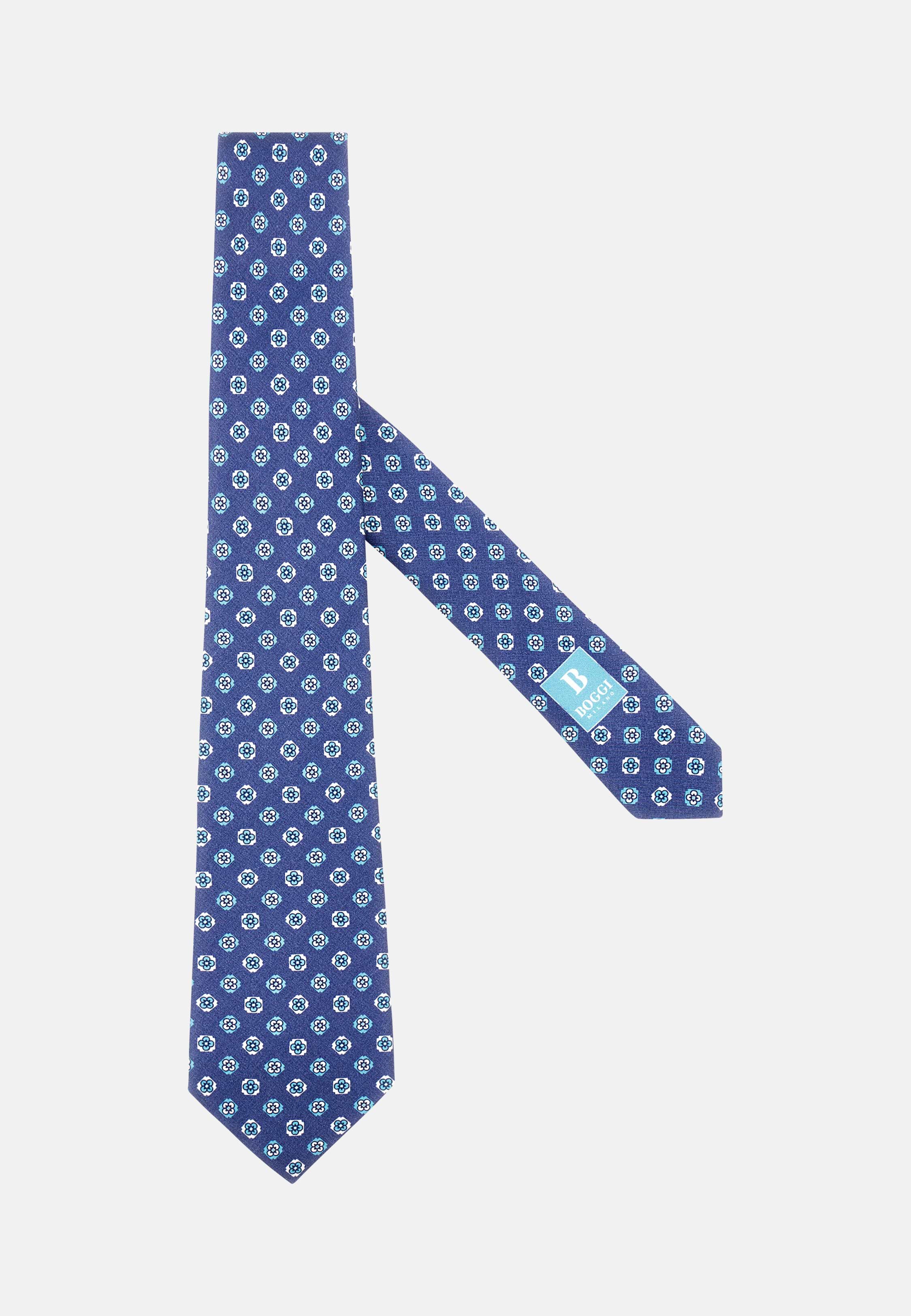 Lorenzo Cana Cravata Uomo In Seta Floreale - Nero - Fatto A Mano - Lunghezza 150 Cm, Larghezza 8 Cm